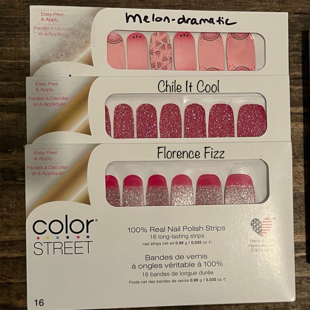 NWT 3 Retired Color Street Nail Polish Strips!